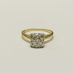 Vintage Karlan & Bleicher 14K Two Tone Gold Diamond Ring