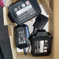 2 Rechargeable 20V 3.0Ah 60Wh Lithium Ion Batteries WA3525 & Charger For WORX Tools  & WA3732 battery charger. 