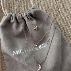 Michael Kors Beyond Brilliant Celestial Rose Gold-Tone 3-Layer Pendant Necklace