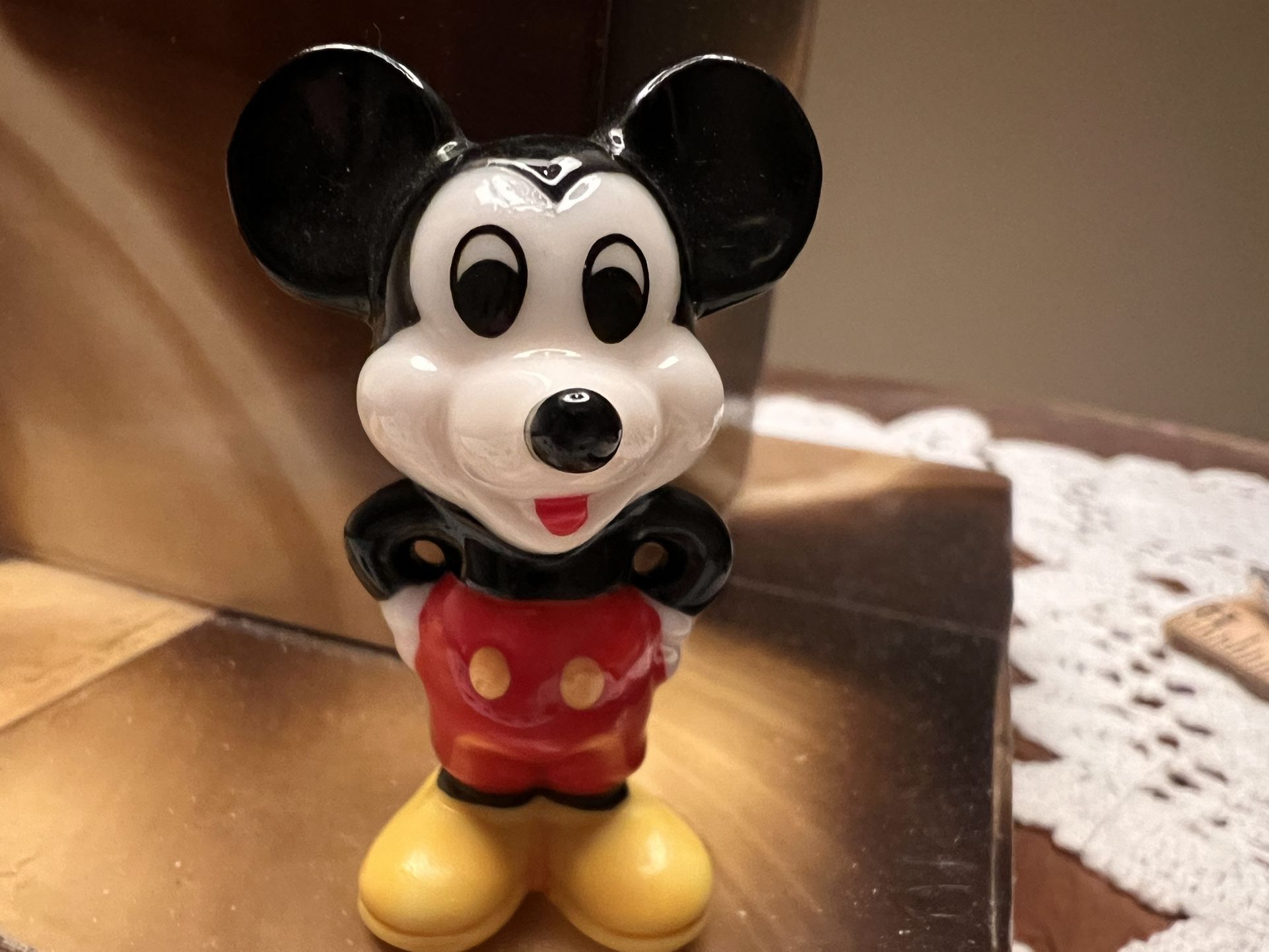 Vintage Mickey Mouse figurine, bone China, miniature 2 inches