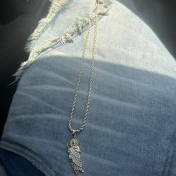 14k Plated Rope Chain/ San Judas Pendant  22inch 