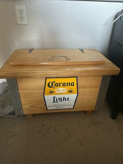 Corona Light Wooden Cooler Chest