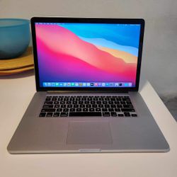 MacBook Pro Retina 15-inch laptop mid  2014 Intel Quad core i7  2.2 GHZ 16GB RAM 500GB SSD  MacOS Big Sur version 11.7.10.  Nothing wrong. Comes with 