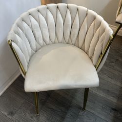 Dining Chairs Velvet Beige (set of 4) For Sale
