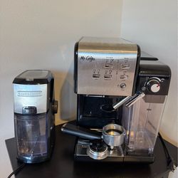 Mr. Coffee Espresso Machine and Black & Decker Coffee Grinder