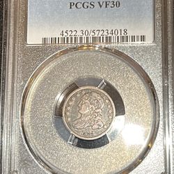 1833  10 Cent Capped Bust Dime Silver 485000mintage Certified PCGS