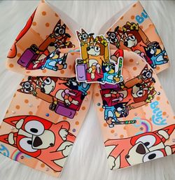 Bluey Character Print Cheer Hair Bow