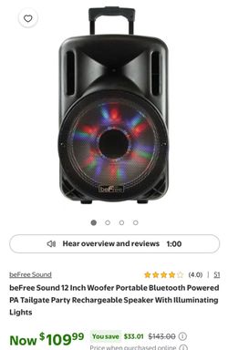 beFree Sound 12-Inch Portable Bluetooth Party Speaker