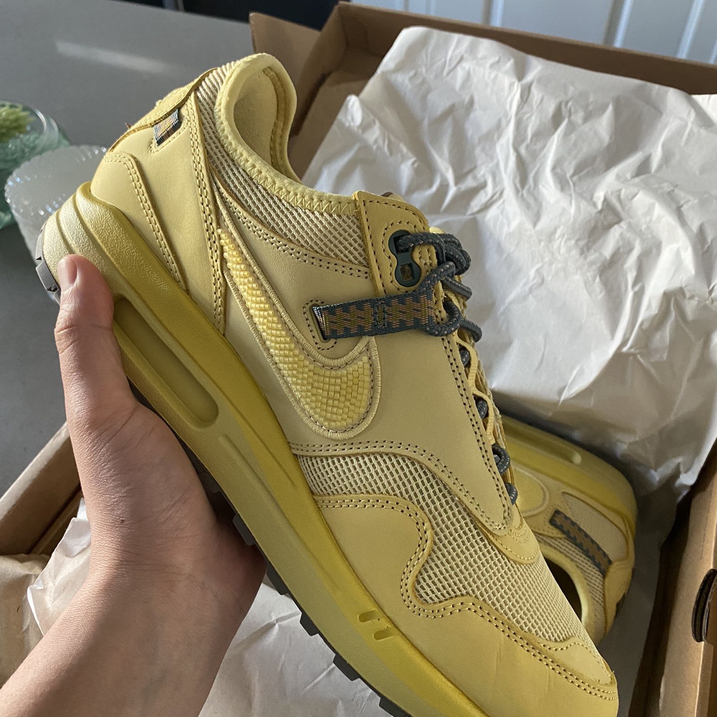 Nike Air Max 1 Travis Scott Cactus Jack Saturn Gold DS for Sale in 