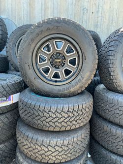 17x9 pro comp 6x5.5 satin black/milled with 265/70R17 TBB TIRES