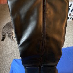 Black Knee High Heels