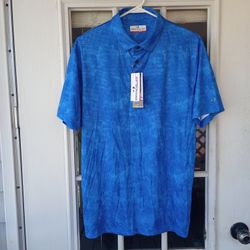 Grand Slam Performance Short Sleeve Golf Polo Shirt Mens Sz Medium Blue