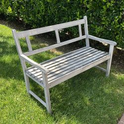 Teak Wooden Outdoor Patio Bench Rustic Farmhouse Coastal
