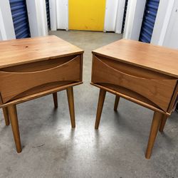 Matching wood bedside tables