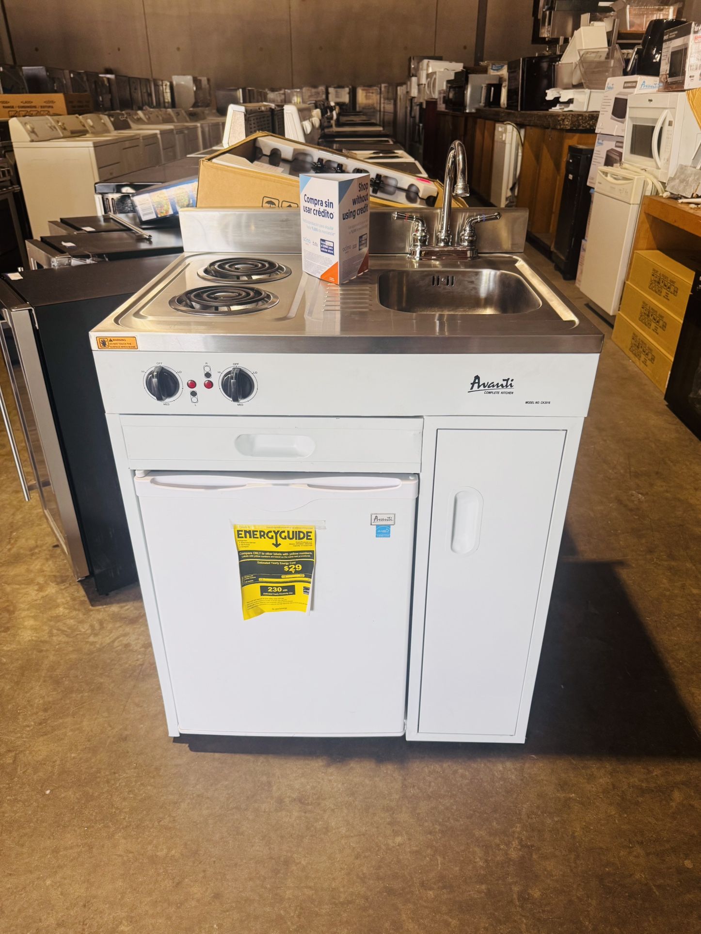 Compact Kitchenette – Fridge, Cooktop, Sink (Scratch & Dent) Model: CK3016