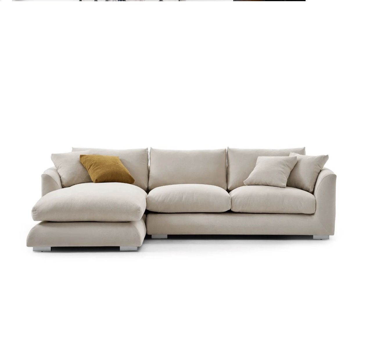 🛋️ Feathers Sectional Couch – Beige (110”)