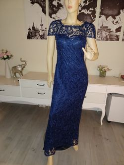 Blue Lace Formal Dress. Prom. Wedding Bridesmaid