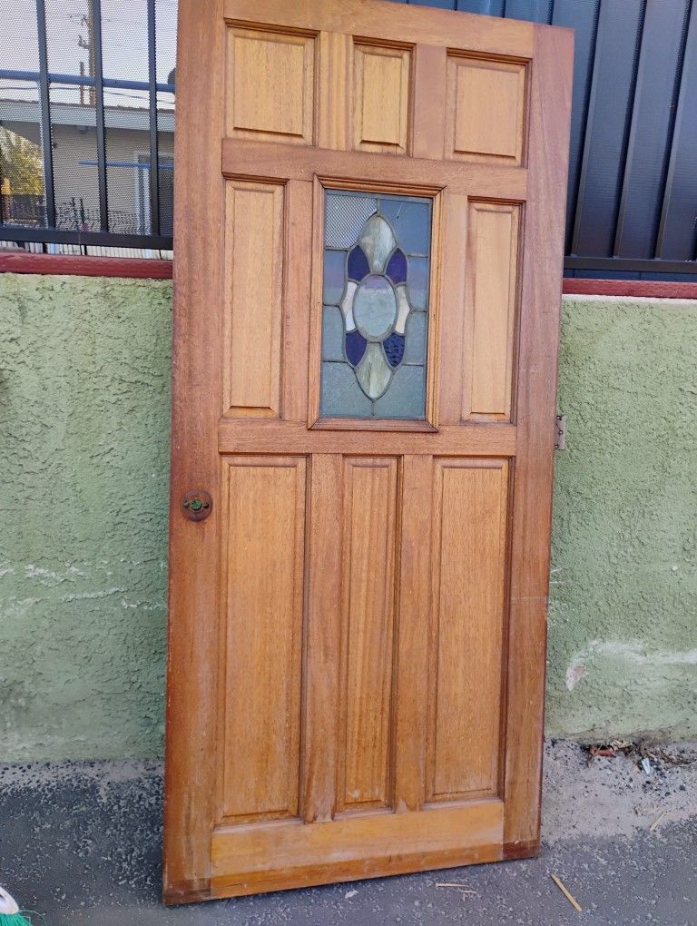 36x80 Solid Wood Right Hand Some Crack Glass