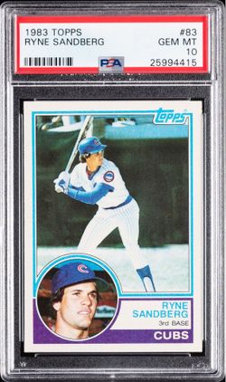 1983 TOPPS Ryne Sandberg RC #83 – PSA 10 Gem–Mint (#(contact info removed)5)