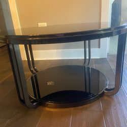 2 Black Glass  Front Room Tables.  One Big And One Small.  $100 OBO