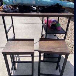 Table and two stools