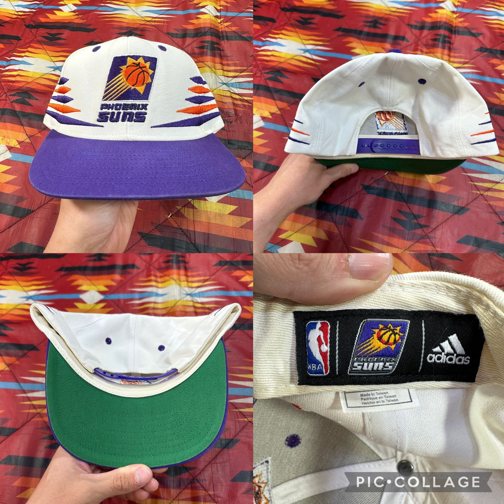 Adidas Phoenix Suns Diamond Cut Snapback White Hat Cap Adult