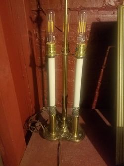 Mid-century lamp works great 27 in high solid brass