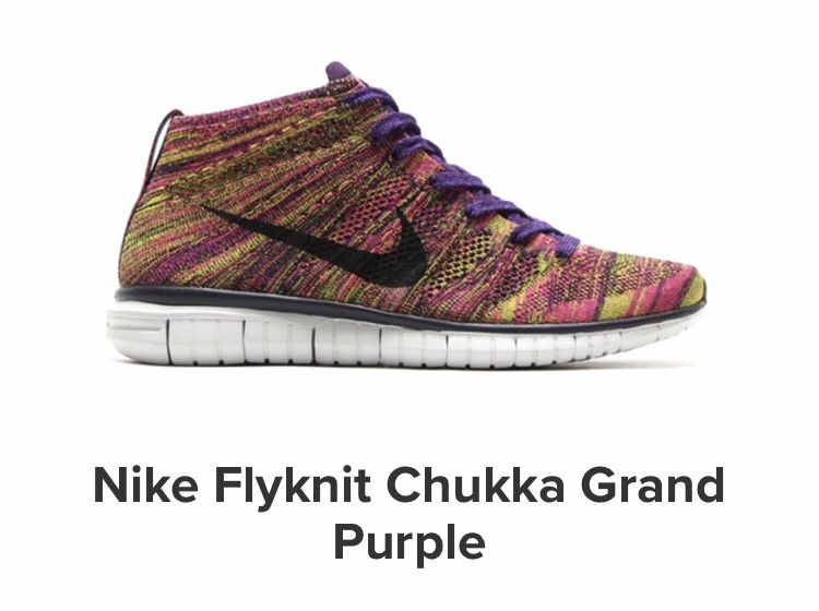 Nike 'Grand Purple' Flyknit Chukka Free Size Condition is Pre