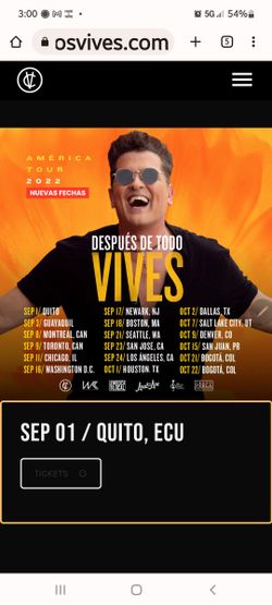 Carlos vives Concert Tonight Wed $100 Only 1 Tix Floor
