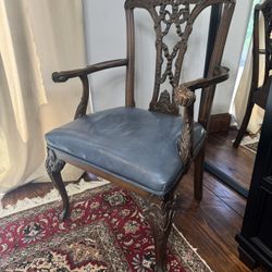 Antique Vintage Chippendale Style Ribbon Back Chair