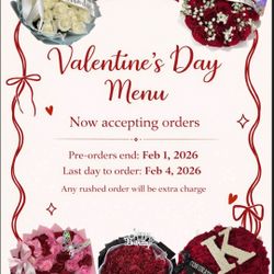 Valentines Day Menu 