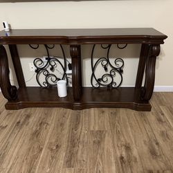 Signature Design by Ashley Casual Alymere Sofa/Console Table  Rustic Brown