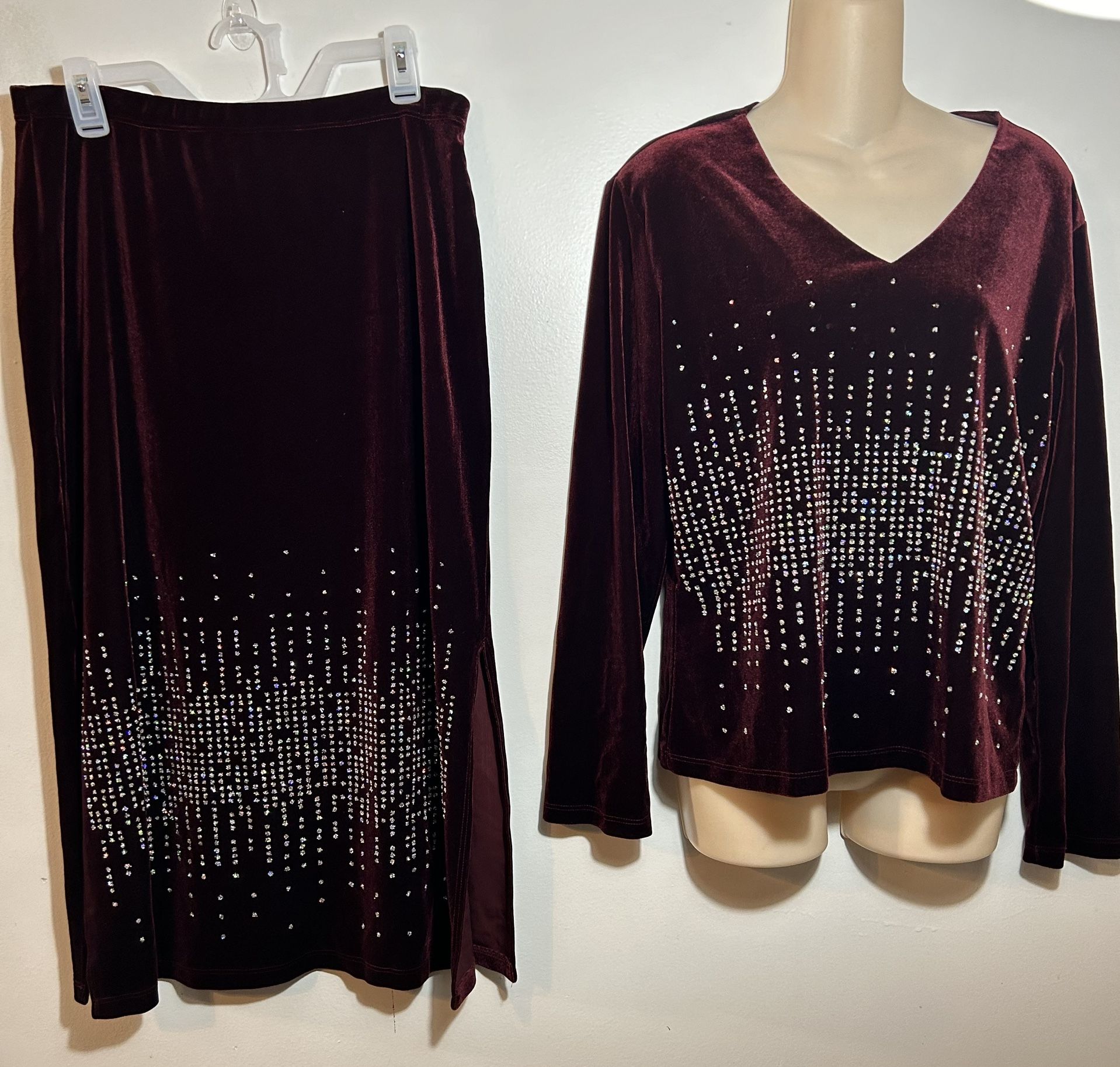 Women's velour suit with rhinestones. Size L.$45