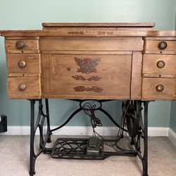 Antique Arrow 85 Deluxe Sewing Machine Cabinet 