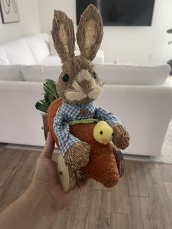 BUNNY DRIVING CARROT Car EASTER DECOR Chick Prop