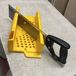 Tools - 12” Miter Box, Heavy Duty Plastic with Ruled Edge, 45 & 90 Degree Fixed Cut Angles to Include a Saw by Stanley. ONLY $15.
