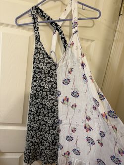 Free People Boho Contrast Floral Cross-Back Straps Mini Dress—New Without Tag—Xs( Fit Up To M)