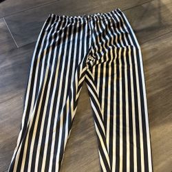 Striped polyester pants
