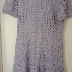 Lavender Purple Eyelet Mini Summer Vacation Casual Dress Size XL