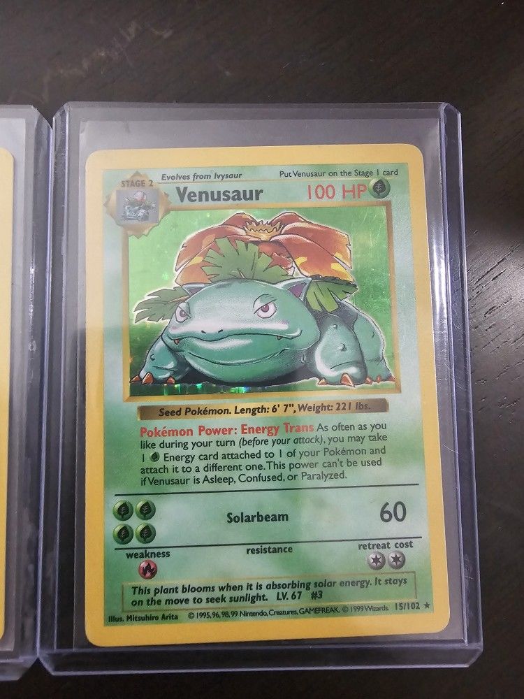 Pokemon TCG Venusaur 015/102 Base Set Shadowless Holo WOTC Vintage