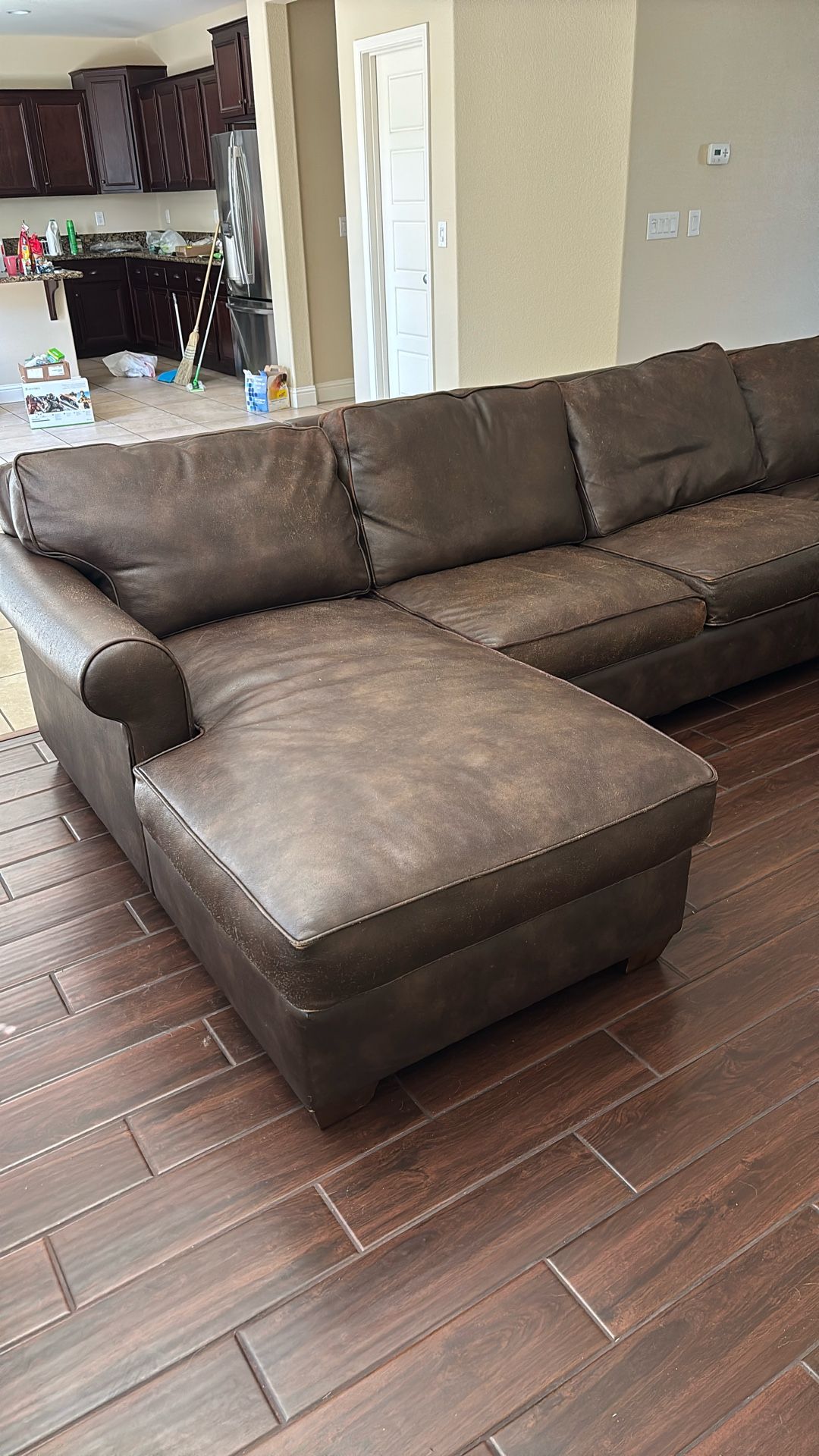 Faux Leather Sectional Couch