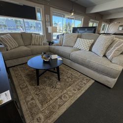 Sofa and Loveseat Set – Beige Fabric Couch Set – $1499.99