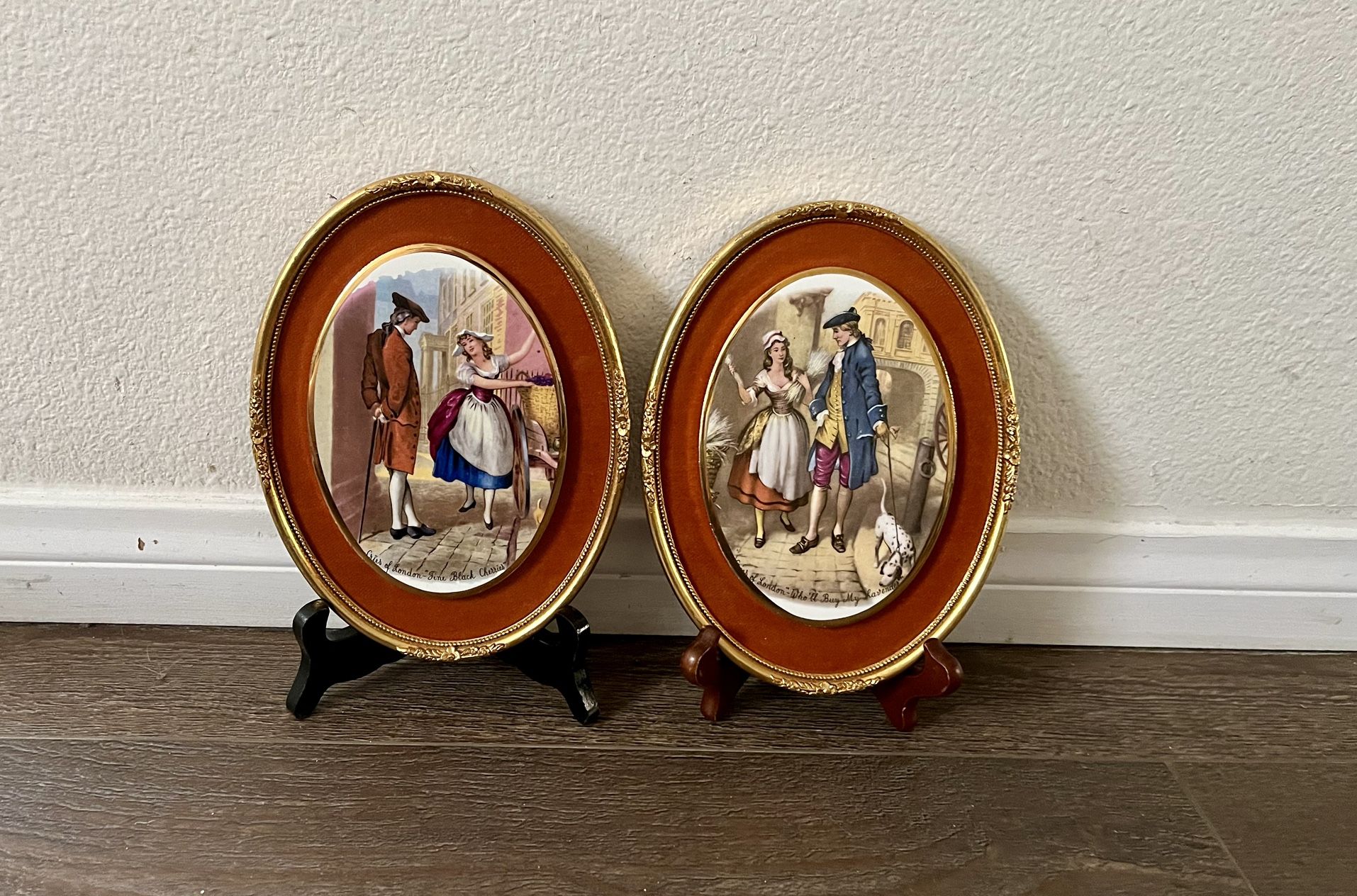 Vintage Staffordshire Wall Plaque England 6/8 In Set Of 2
