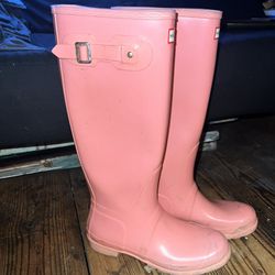 Pink Hunter boots 