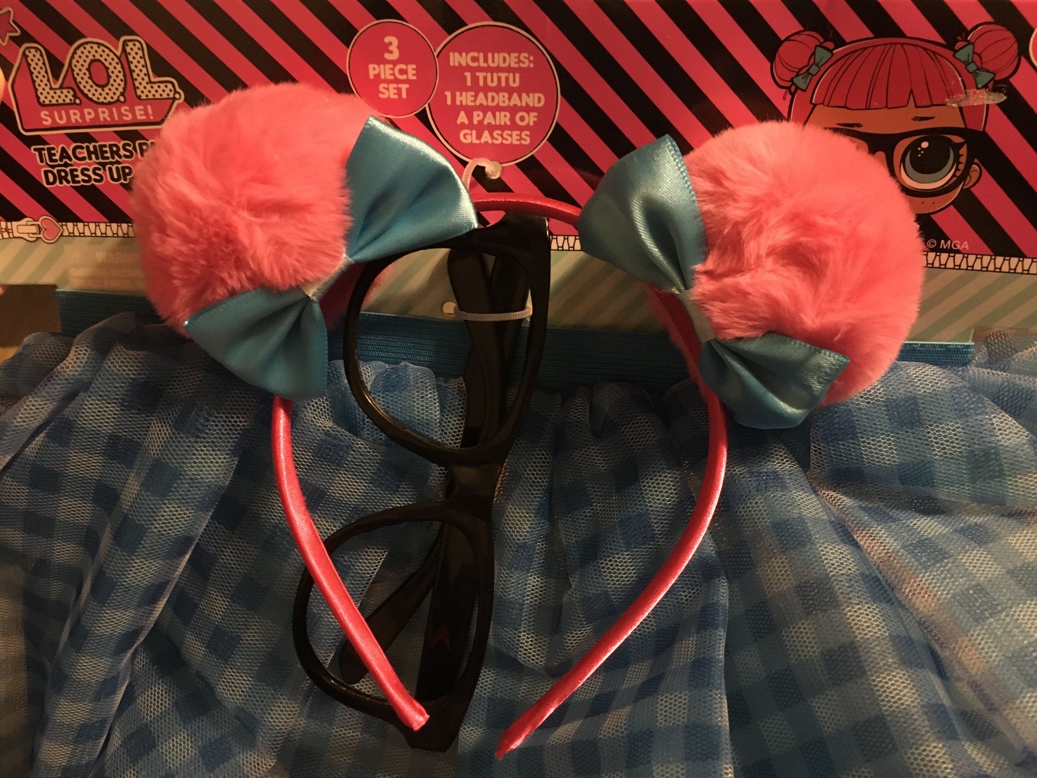 LOL Surprise! Teachers Pet Dress Up Set Includes Age 3+Tutu, Headband Pair Lenless Glasses Brand New