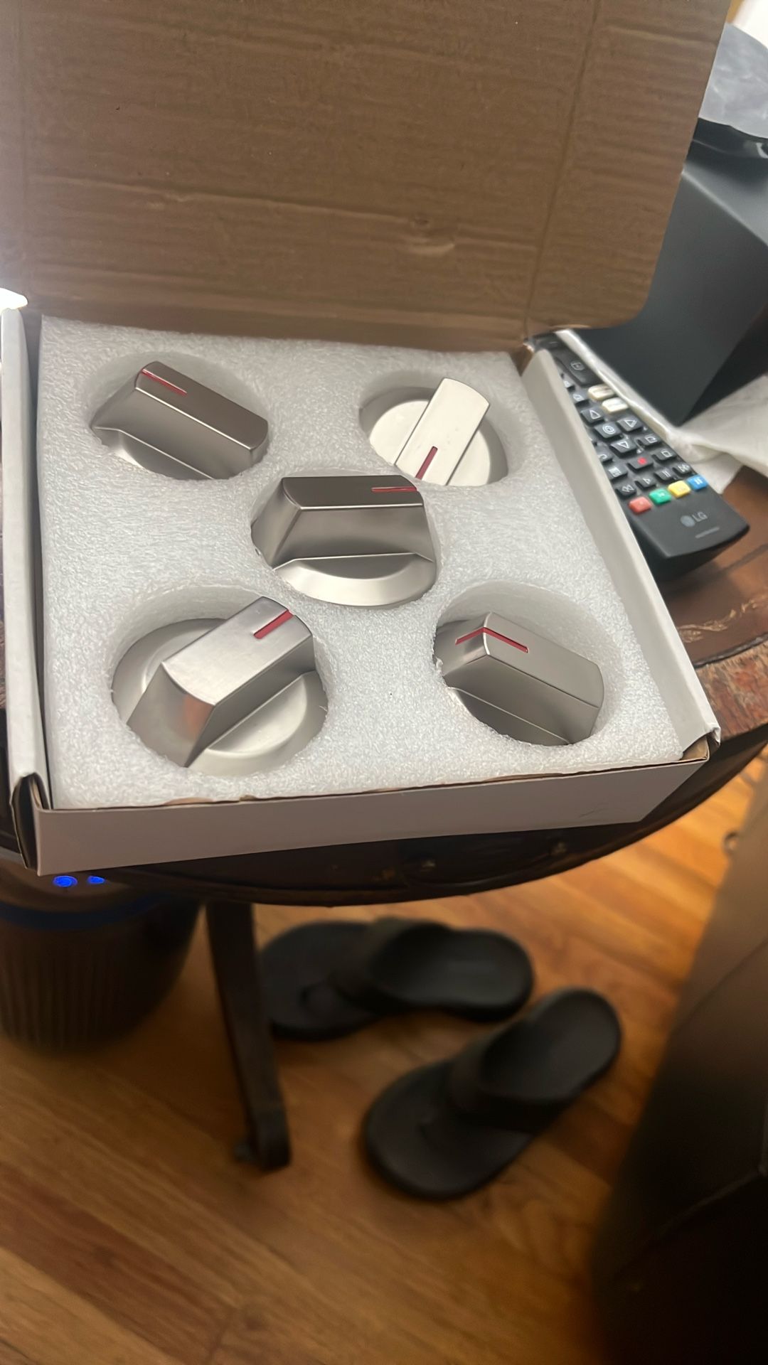 5 pc Knobs for stove stainless electric new in box