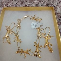 Lizard Bracelet With Matching Earrings
