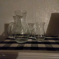 Princess House Crystal Pitcher Set 