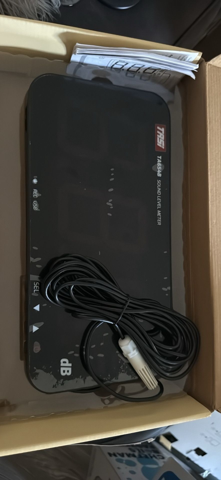 TASI TA6548 sound level meter, a device used for measuring noise levels.