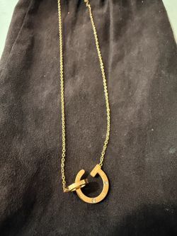 Gold plated luxury necklace love/nail